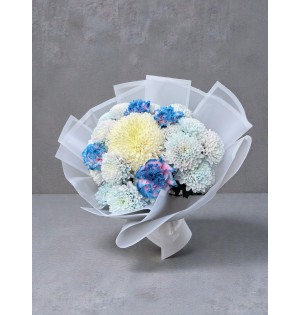 Blue Cloud – Beyaz & Mavi Premium Buket