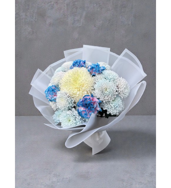 Blue Cloud – Beyaz & Mavi Premium Buket